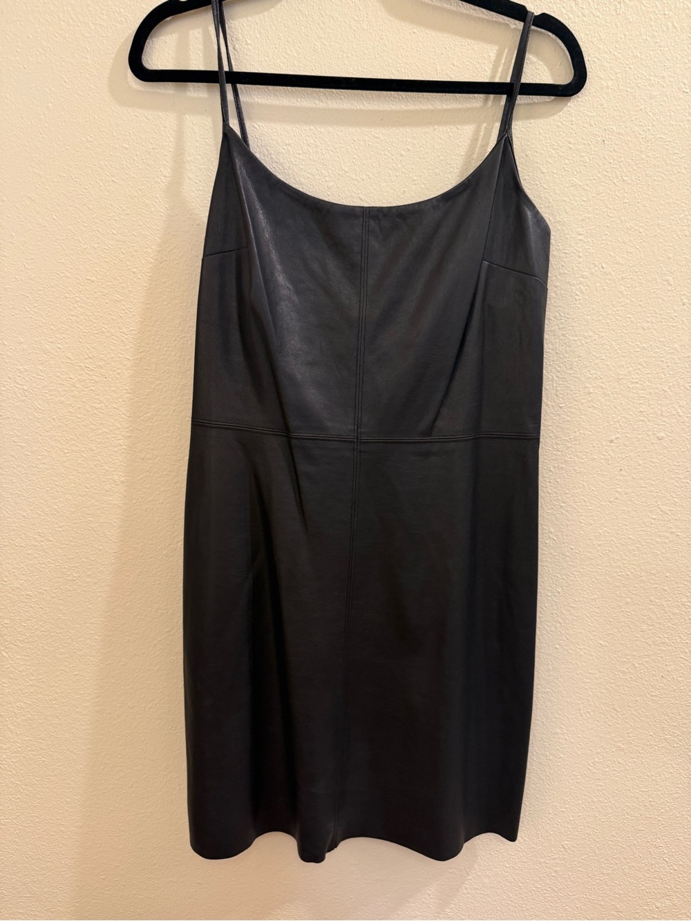 Lavender Brown Black Leather Mini Slip Dress